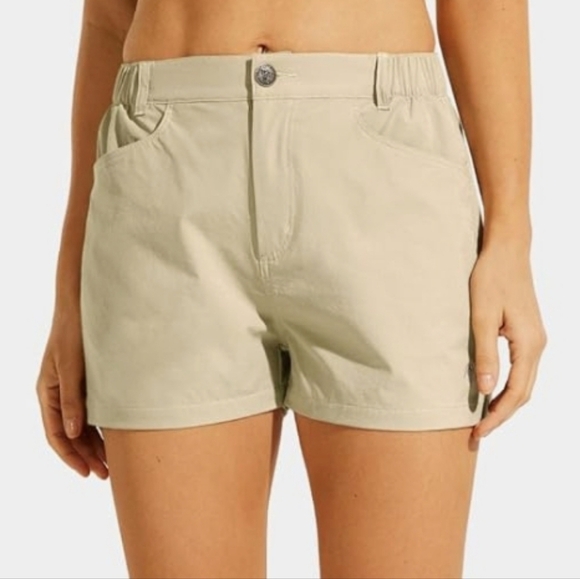 Haimont Hiking Shorts Camping Outdoor Water resistant Sand Brown Women Large NEW - Picture 1 of 5